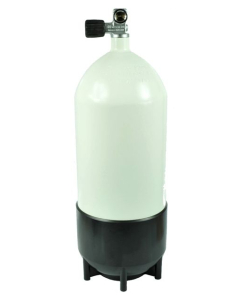 Flaske, stål 15L 232 m/høyre kran og ståfot